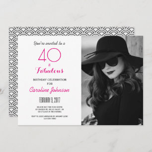 40th Birthday Party Invitation - 40 & Fabulous