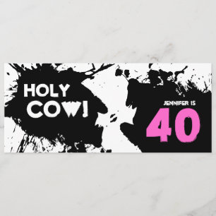 40th Birthday Party Invitation - Holy Cow!