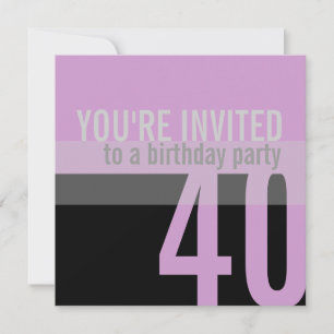 40th Birthday Party Invitations (Purple)