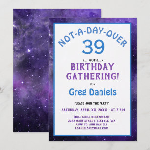 40th Birthday Party Invite - Forever 39