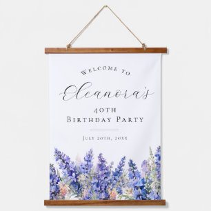 40th Birthday Party July Birth Flower Welcome Hanging Tapestry