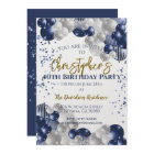 40th Birthday Party Navy Balloons