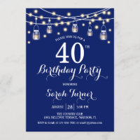 40th Birthday Party - Navy Blue
