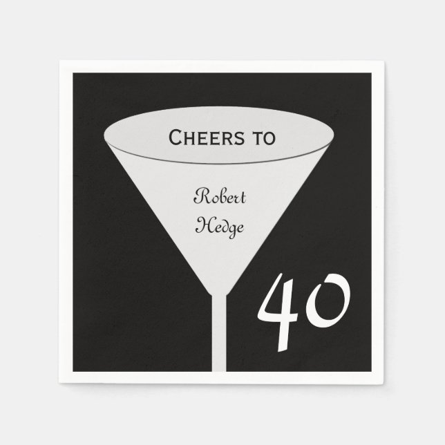40th Birthday Party Paper Napkins (Front)