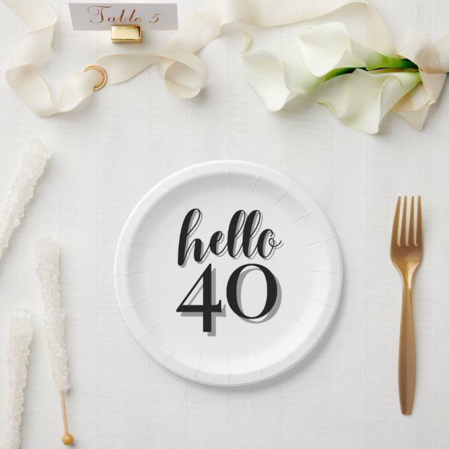 40th Birthday Party Paper Plate (Wedding)