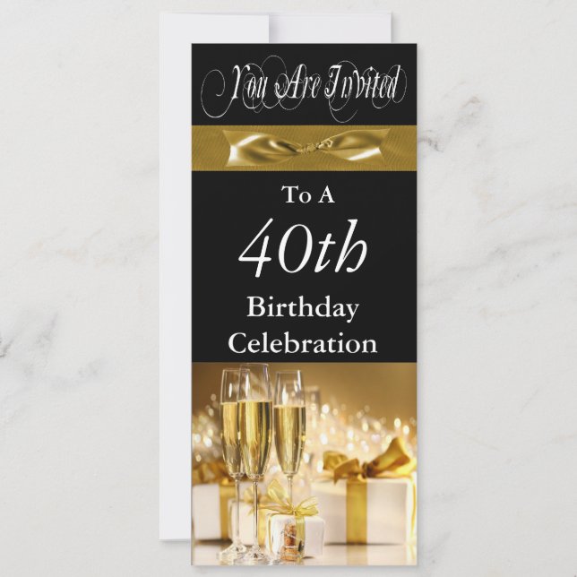 40th Birthday Party Personalised Invitation (Front)
