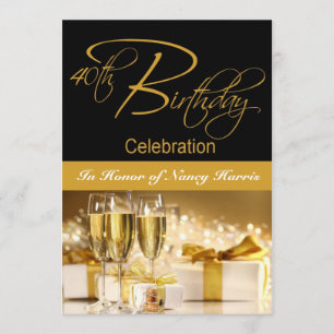 40th Birthday Party Personalised Invitation