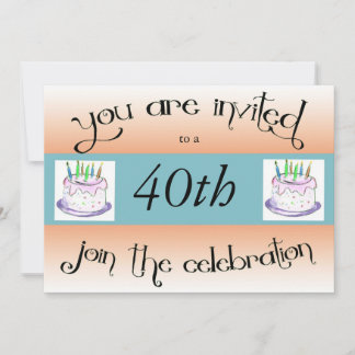 40th Birthday Party Personalised Invitation