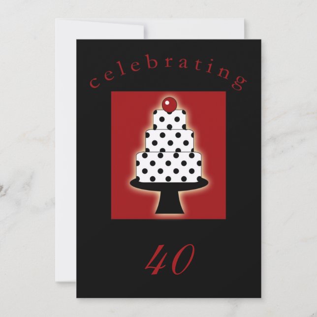 40th Birthday Party Personalised Invitation (Front)