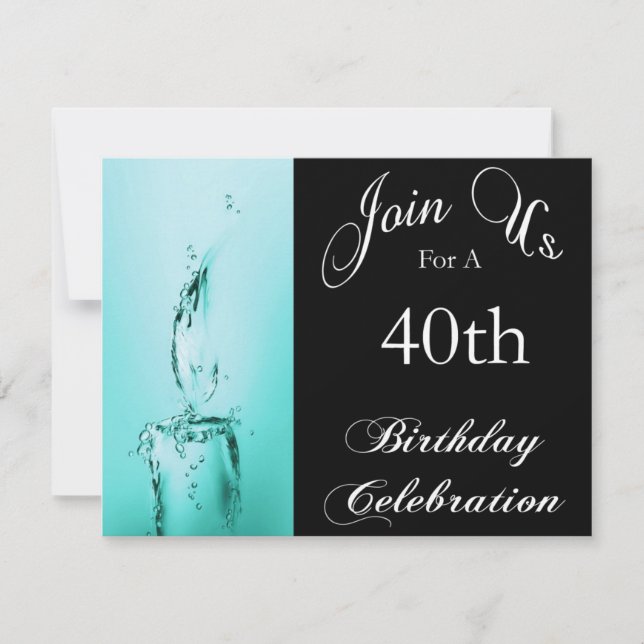 40th Birthday Party Personalised Invitation (Front)