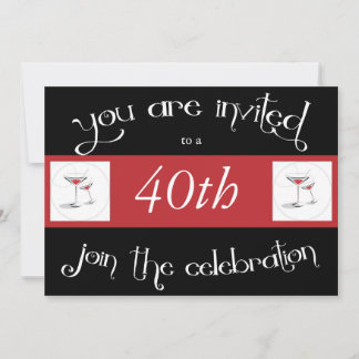 40th Birthday Party Personalised Invitation