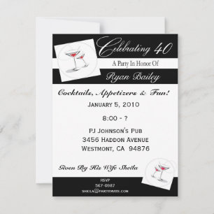 40th Birthday Party Personalised Invitation