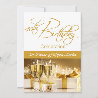 40th Birthday Party Personalised Invitation