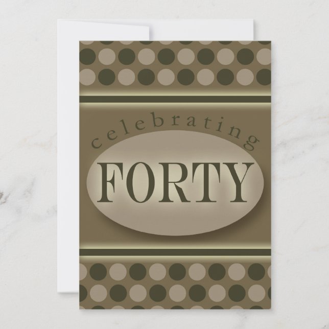 40th Birthday Party Personalised Invitation (Front)
