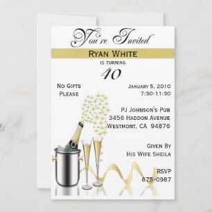 40th Birthday Party Personalised Invitation