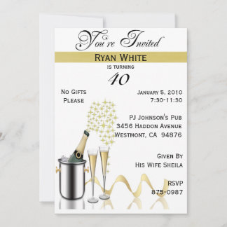 40th Birthday Party Personalised Invitation