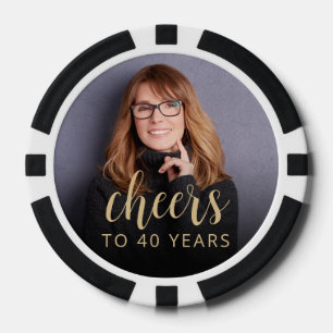 40th Birthday Party Photo Cheers Poker Chips