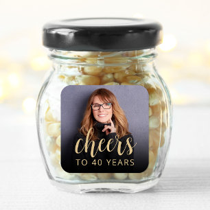 40th Birthday Party Photo Cheers Square Sticker