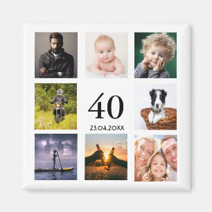 40th birthday party photo collage guy magnet