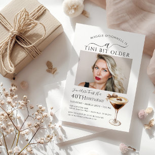 40th Birthday Party Photo Espresso Martini  Invitation