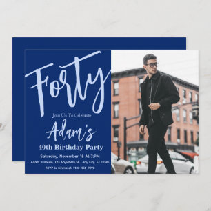 40th Birthday Party Photo  Invitation