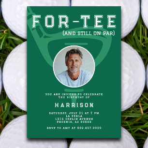 40th Birthday Party Photo Modern Golf Green  Invitation