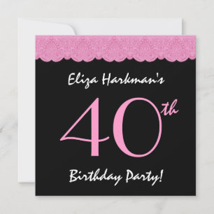 40th Birthday Party Pretty Lace Template