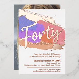 40th Birthday party rose gold foil photo abstract