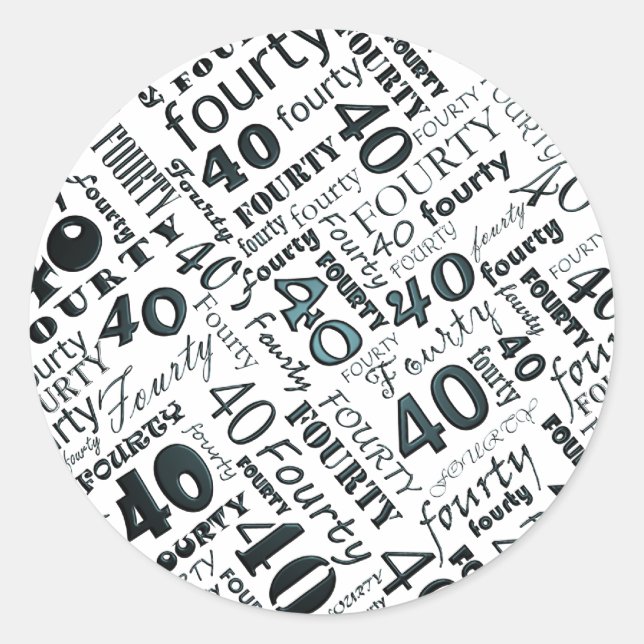 40th Birthday Party Sticker (Front)