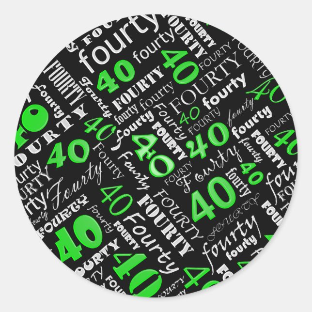 40th Birthday Party Sticker (Front)