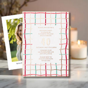 40th Birthday Party Template Hand Drawn Lines