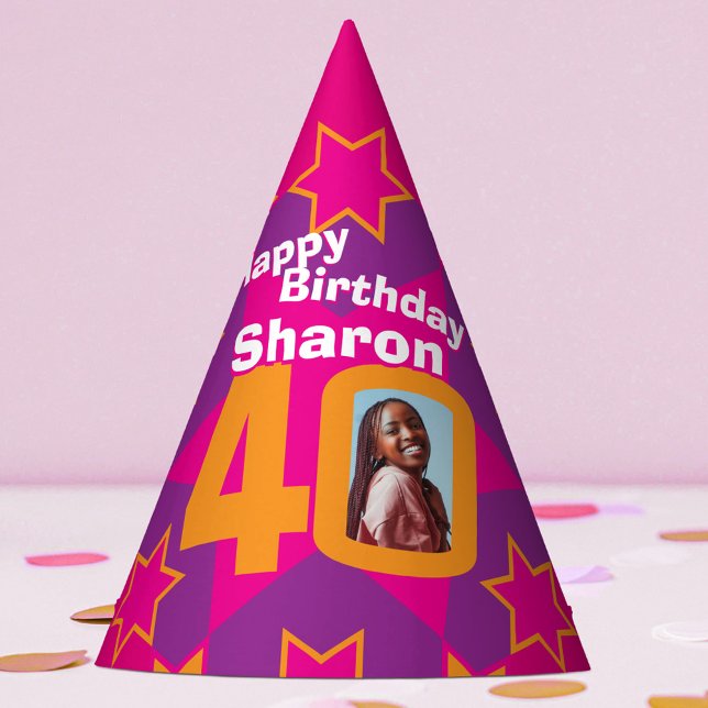 40th birthday personalised photo star name hat (Creator Uploaded)
