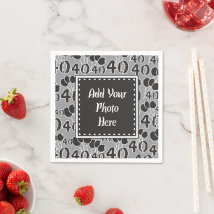 40th Birthday Personalised Photo Template Napkins