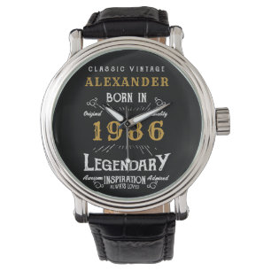 40th Birthday Personalized Born 1986 Vintage Black Watch