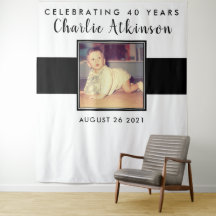 40th birthday photo backdrop banner