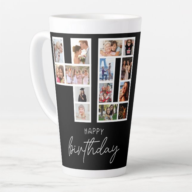 40th Birthday Photo Collage Latte Mug (Left Angle)