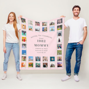 40th Birthday Photo Collage Mummy Fleece Blanket