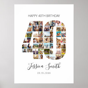 40th Birthday Photo Collage Poster