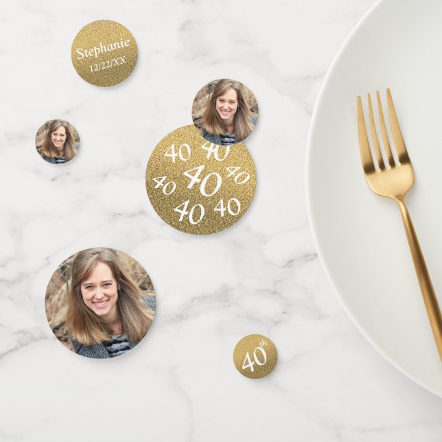 40th Birthday Photo Confetti (Group)
