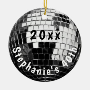 40th Birthday Photo Disco Ball Keepsake Ceramic Tree Decoration