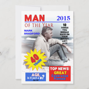 40th Birthday PHOTO Invitation - Magazine Cover