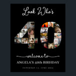 40th Birthday Photo Montage Event Poster<br><div class="desc">Celebrate your 40th with style! This photo montage poster from The Arty Apples showcases your favorite memories,  making it a perfect addition to your milestone event.</div>