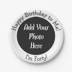 40th Birthday Photo Personalised Paper Plate