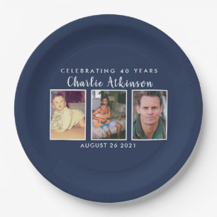 40th birthday photo plate