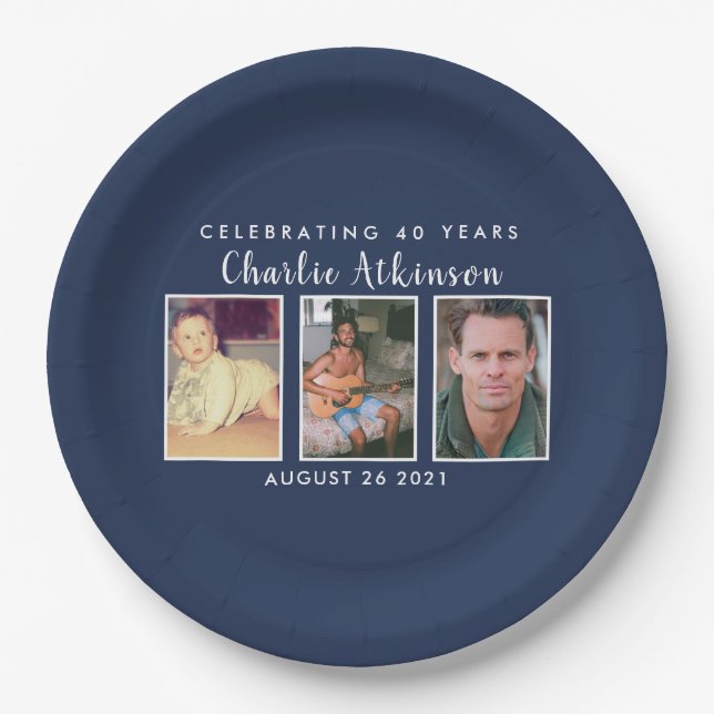 40th birthday photo plate (Front)