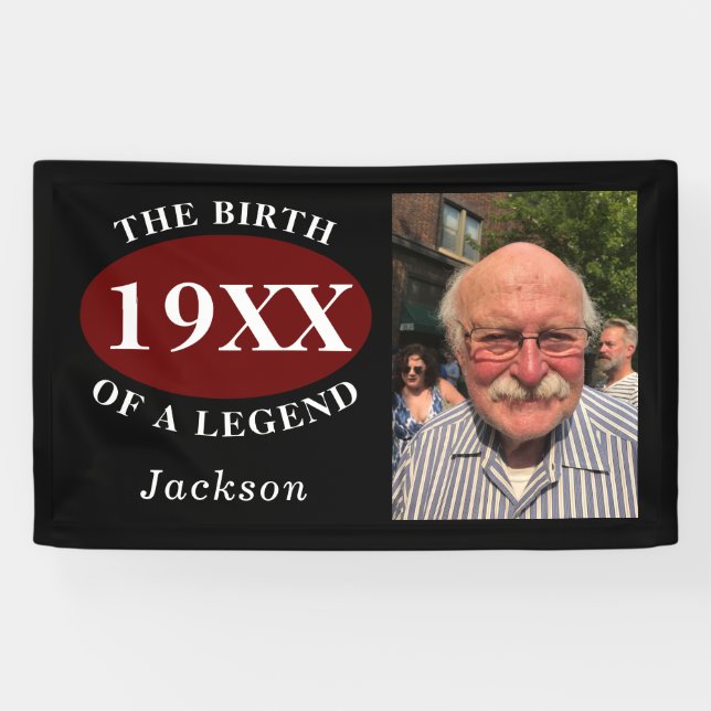 40th Birthday Photo Template Birth Of A Legend Ban Banner (Horizontal)