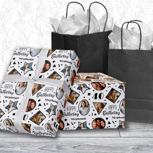 40th Birthday Photo Wrapping Paper