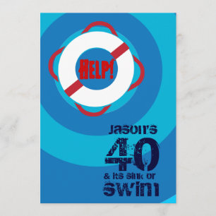 40th Birthday Pool Party Invitation