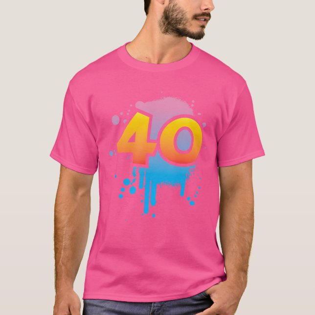 40Th Birthday Present Men Women Cool Spray Hiphop T-Shirt (Front)