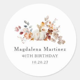 40th Birthday Pumpkin Fall Flower Envelope Seal
